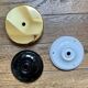Vintage wall lamp with yellow clichy glass shade and red trim