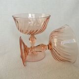 Set of 2 champagne glasses Luminarc Rosaline cocktail 70s