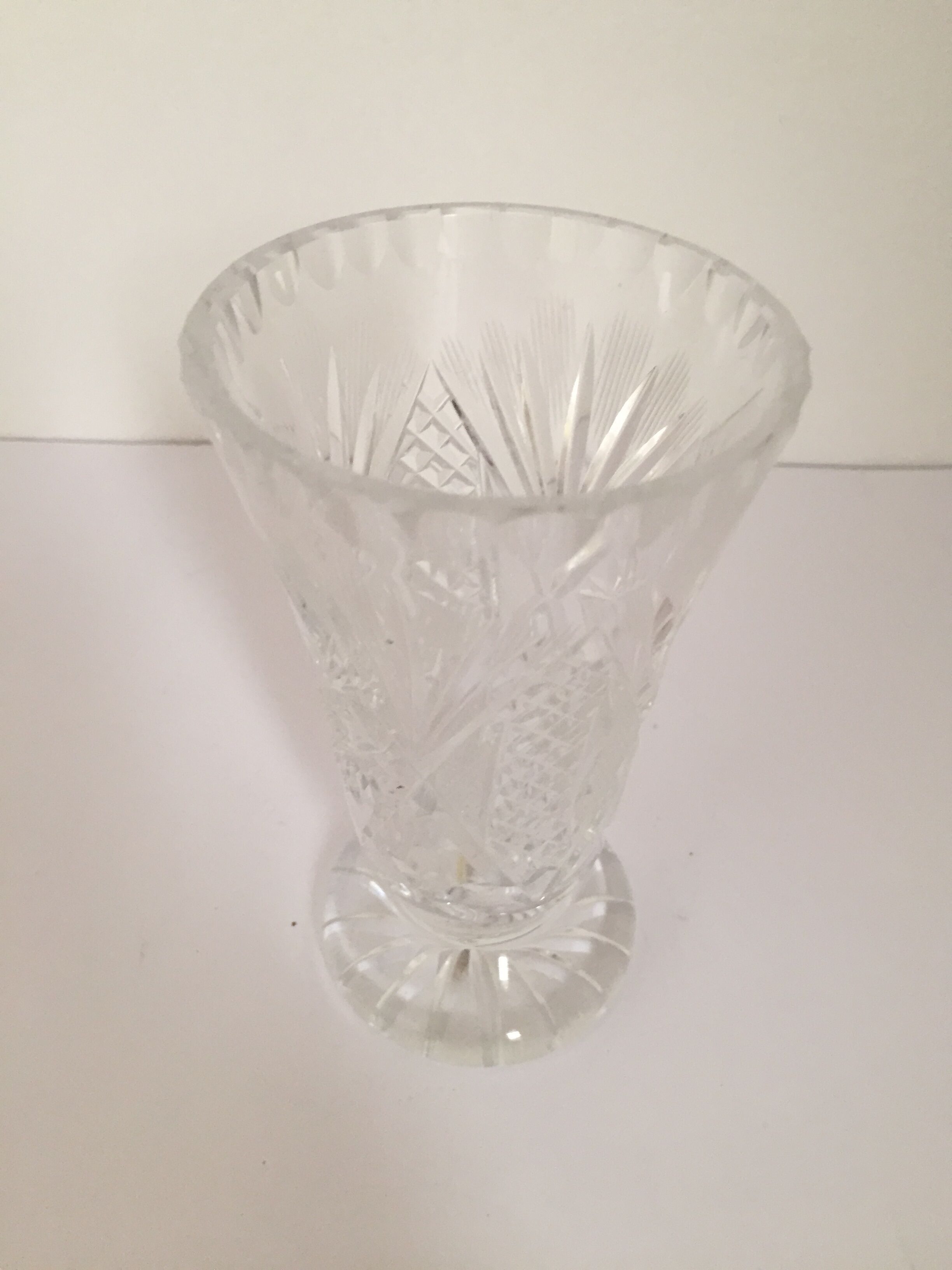 Cut crystal vase