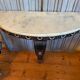 Half-moon console side table faux marble