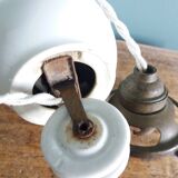 Adjustable "rise and fall" suspension, opaline and porcelain rise and fall