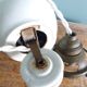 Adjustable "rise and fall" suspension, opaline and porcelain rise and fall