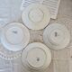 4 old flat plates iron earth blue earthenware mismatched