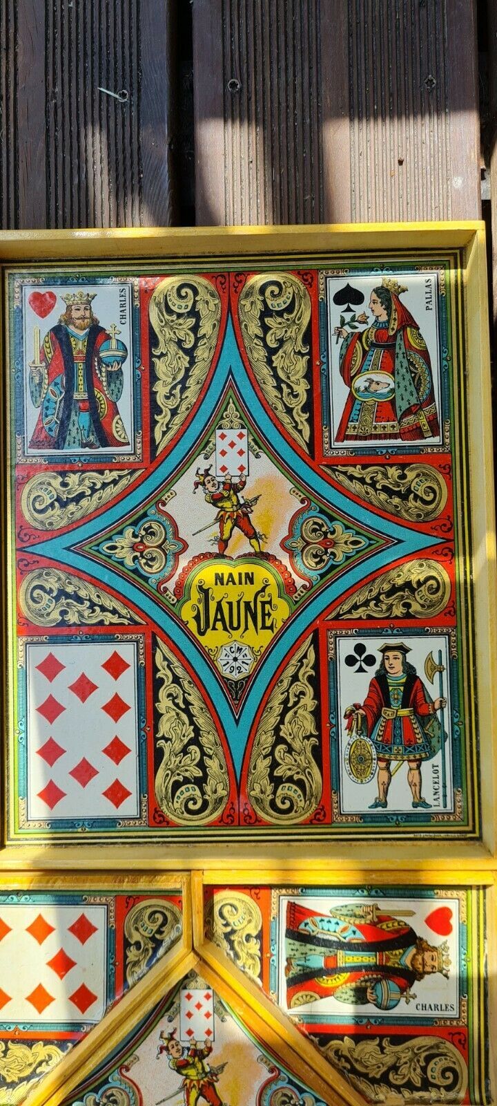 Game dwarf yellow box wood deco chromo 1921