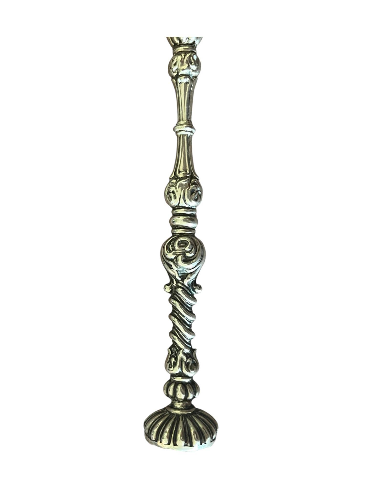 Silverware, medicine spoon with Minerva punch, 19th century.