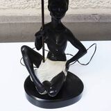 Old african woman statuette lamp