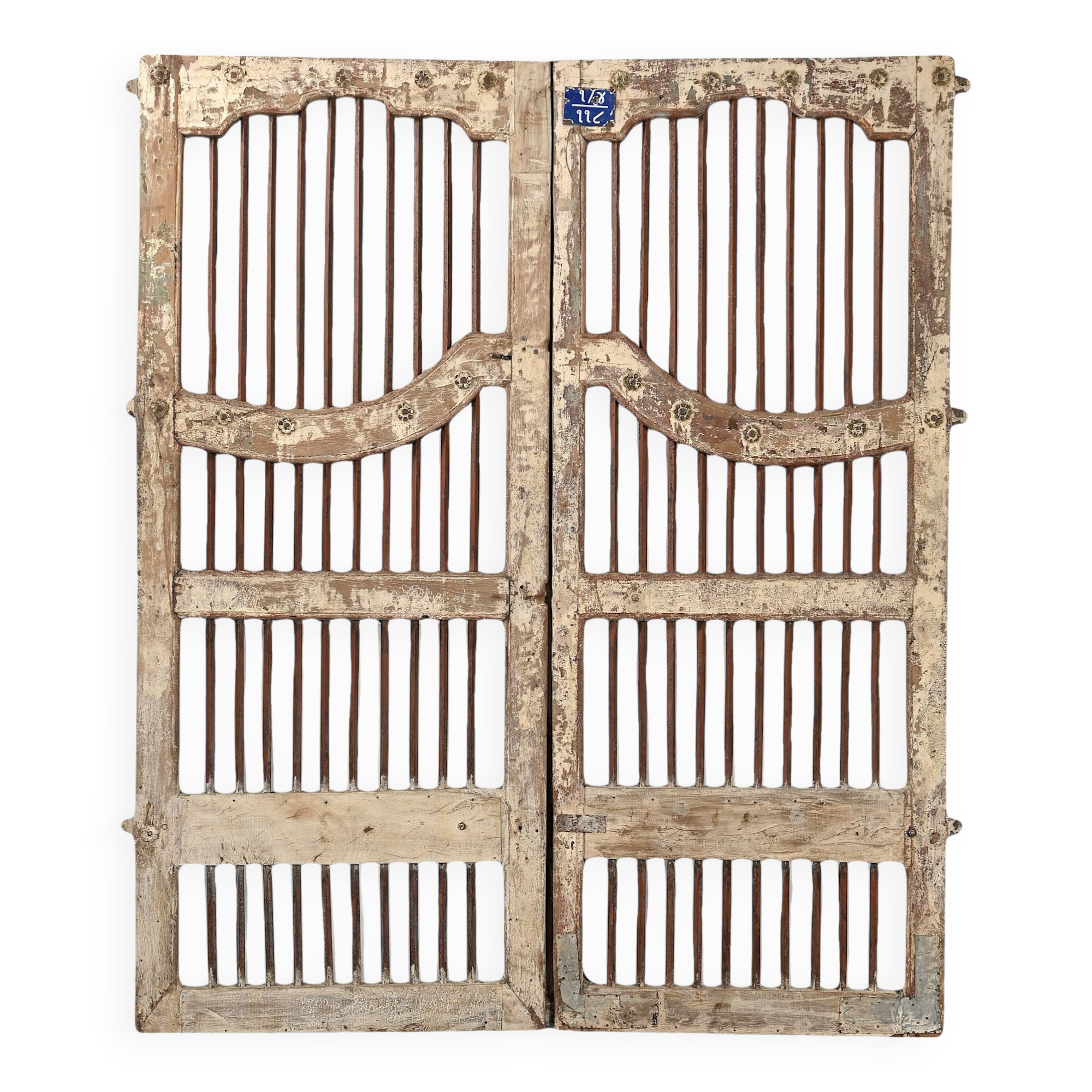 Sujasar - Porte indienne sculptée avec barreaux en fer n°6