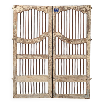 Sujasar - Porte indienne sculptée avec barreaux en fer n°6