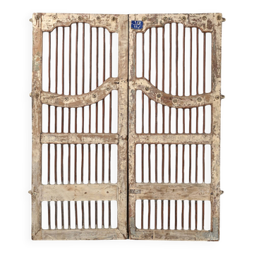 Sujasar - Indian carved door with iron bars no. 6