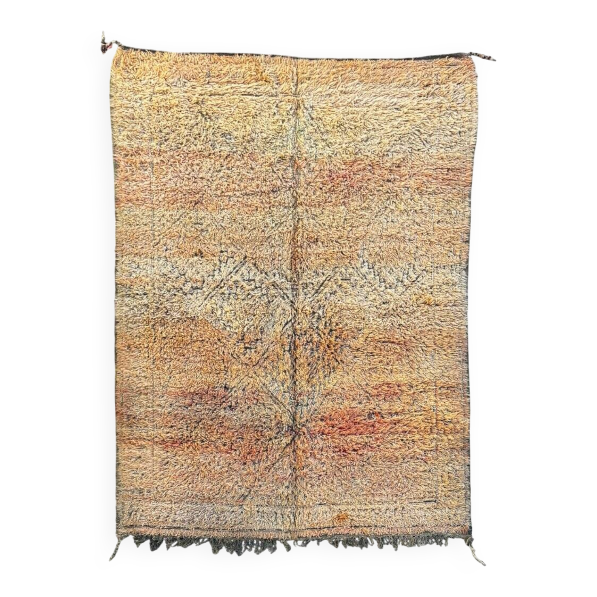bohemian Berber carpet Boujad salmon in wool