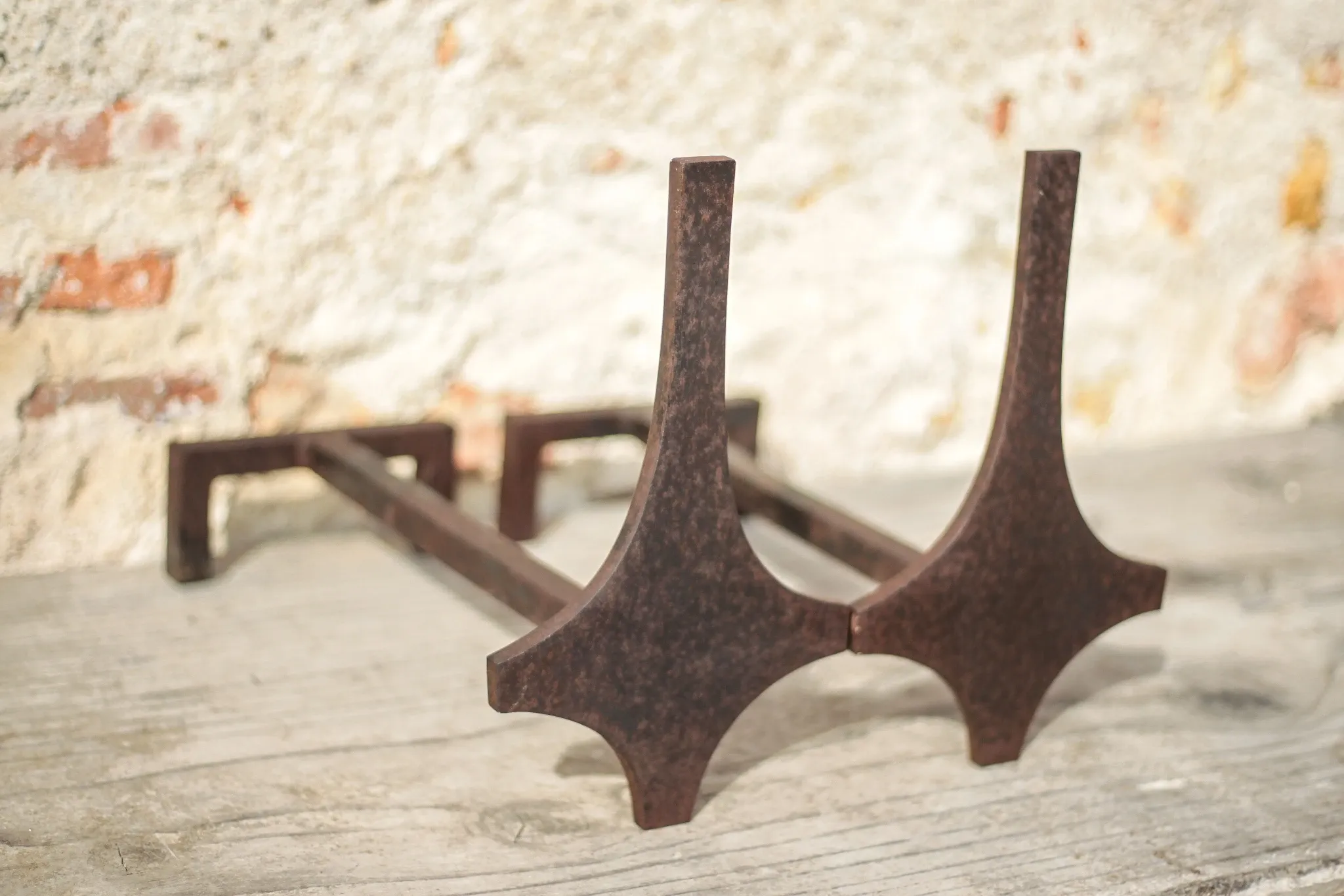 Vintage fireplace grates, wrought iron grates, modernist, brutalist