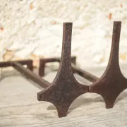 Vintage fireplace grates, wrought iron grates, modernist, brutalist