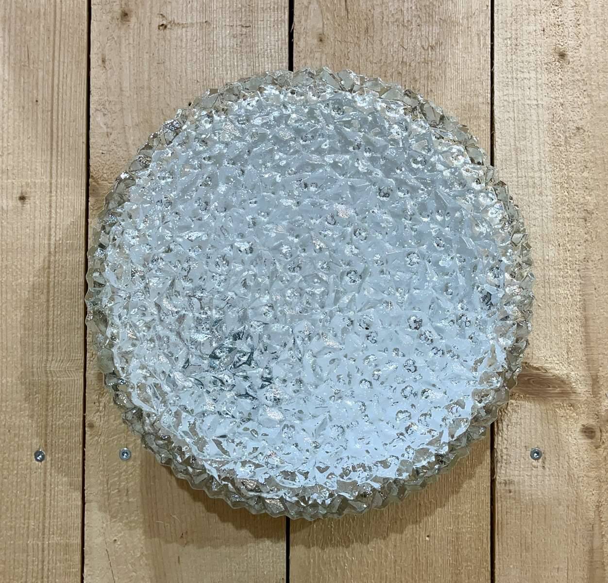 Plafonnier ou applique murale de la marque Holophane des années 1960 - Verre et métal