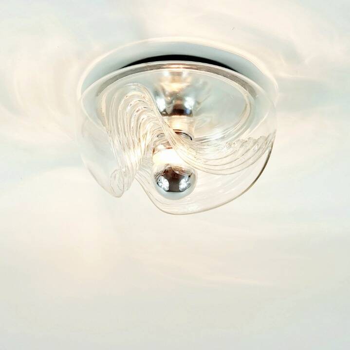 Mid-Century Space Age Glass Wave Ceiling Light - Koch & Lowy for P&P, 1970s