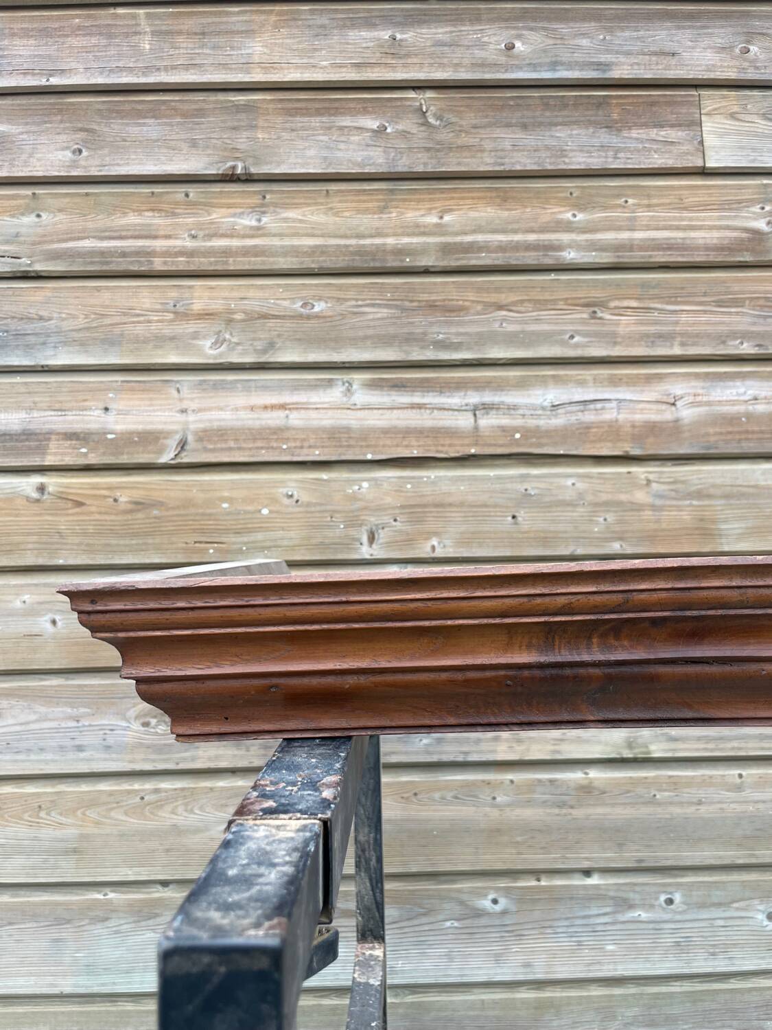 Vintage raw wood cabinet shelves and wardrobe