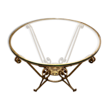 Wrought iron gilt coffee table, Italy 1940s