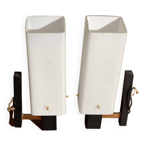 paire d'appliques en - opaline