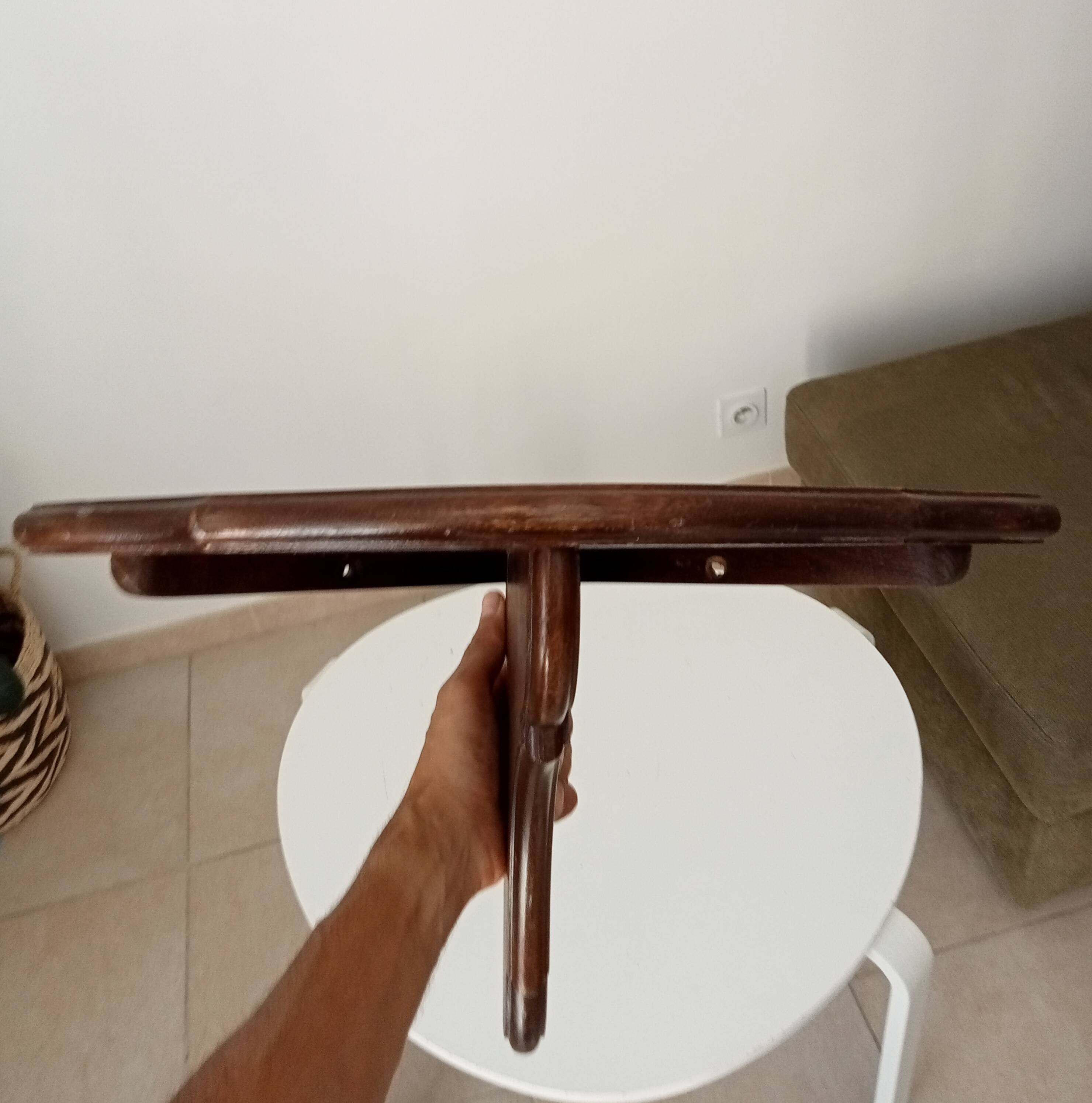 Pair of antique solid oak shelves