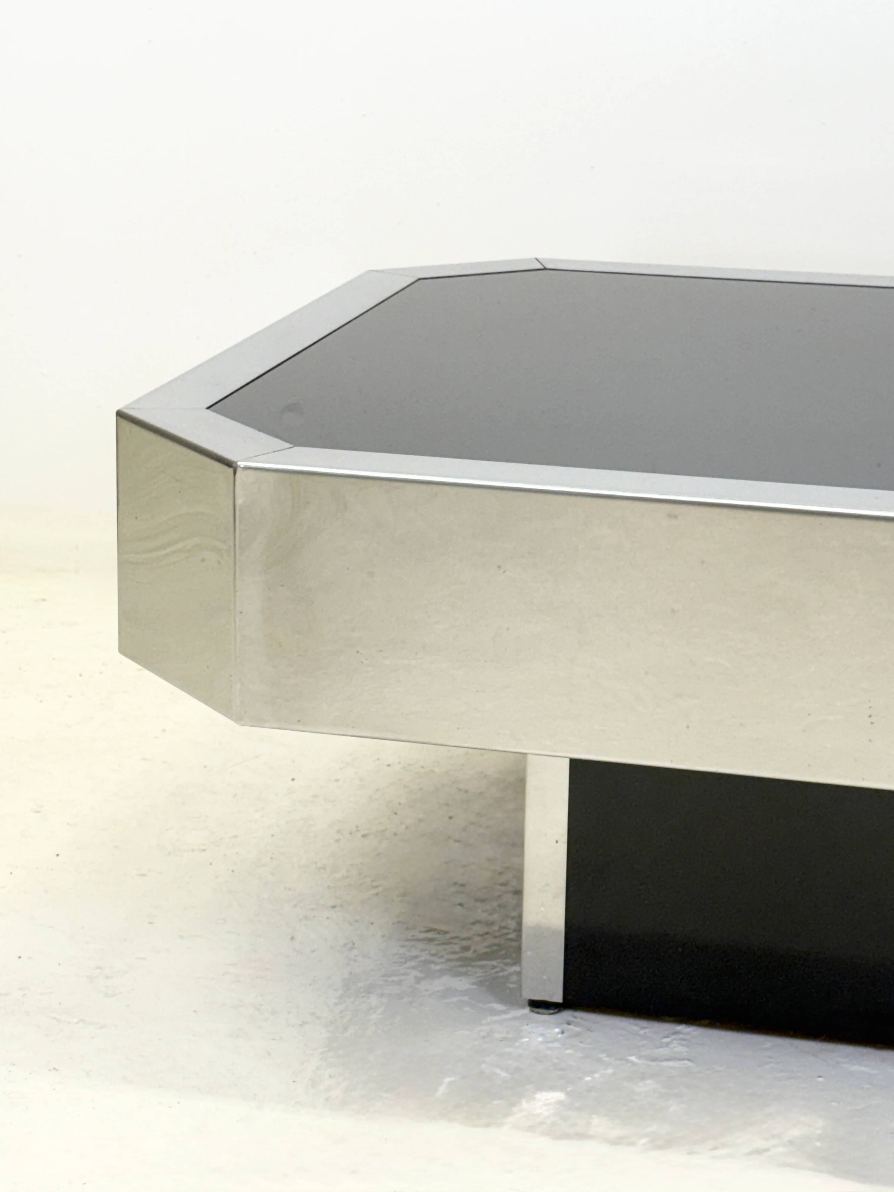 Table basse chromée DLG “Willy Rizzo”, Italie, 1970s