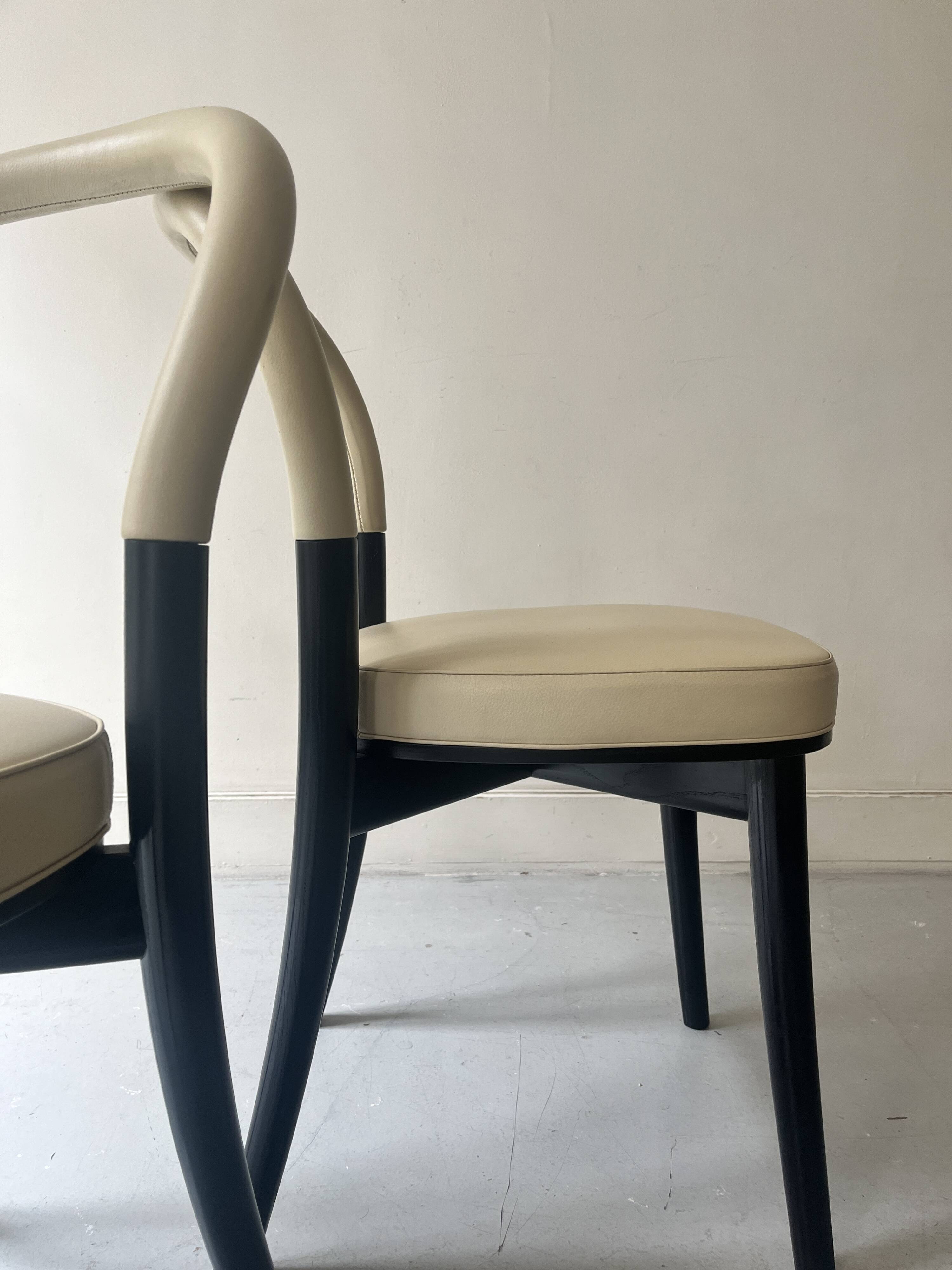 "Goteborg" ash and beige leather chairs by Gunnar Asplund for cassina