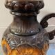 German scheuerich ceramic vase with flowers decor from the 70s