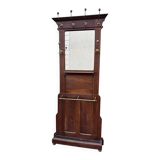 Antique hall coat rack – mirror, hooks & umbrella stand