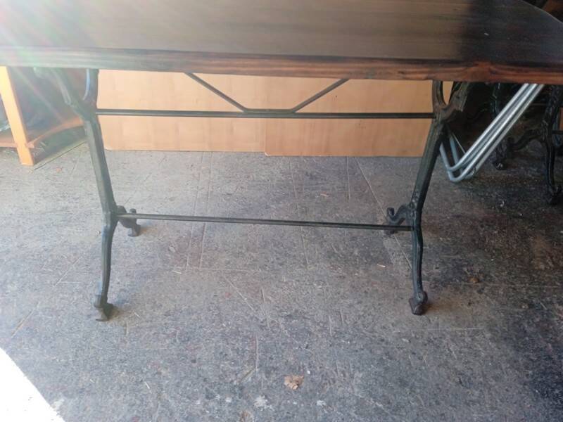 110cm bistro table with solid wood top
