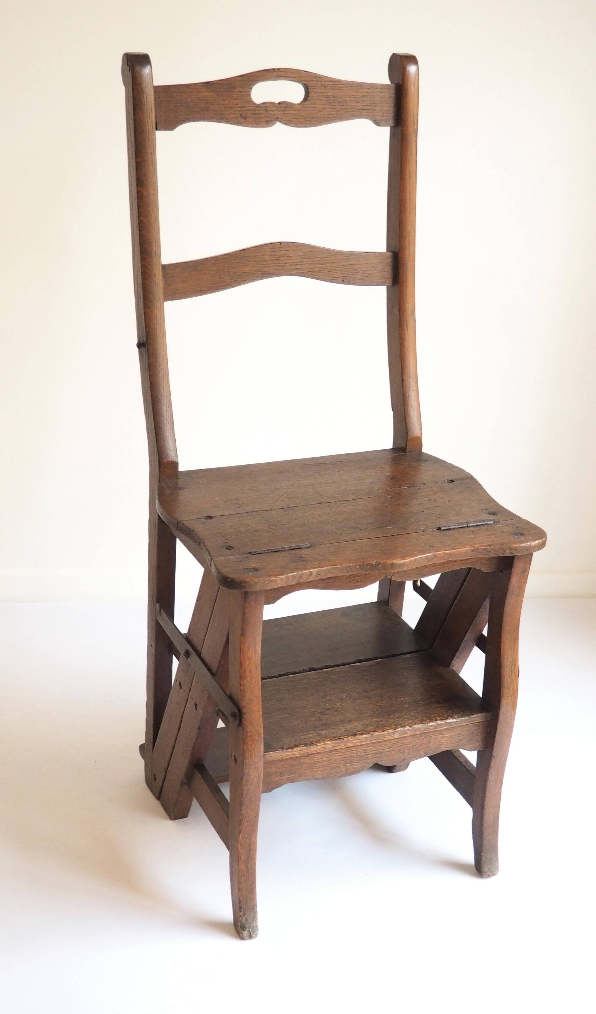 Old wooden chair stepladder
