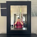 Beaded black frame mirror