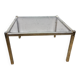 Table basse carrée chrome doré verre fumé années 70