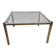 Table basse carrée chrome doré verre fumé années 70