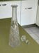 Long carafe with a cut Bohemian crystal stopper, design decor, 38.5 cm.