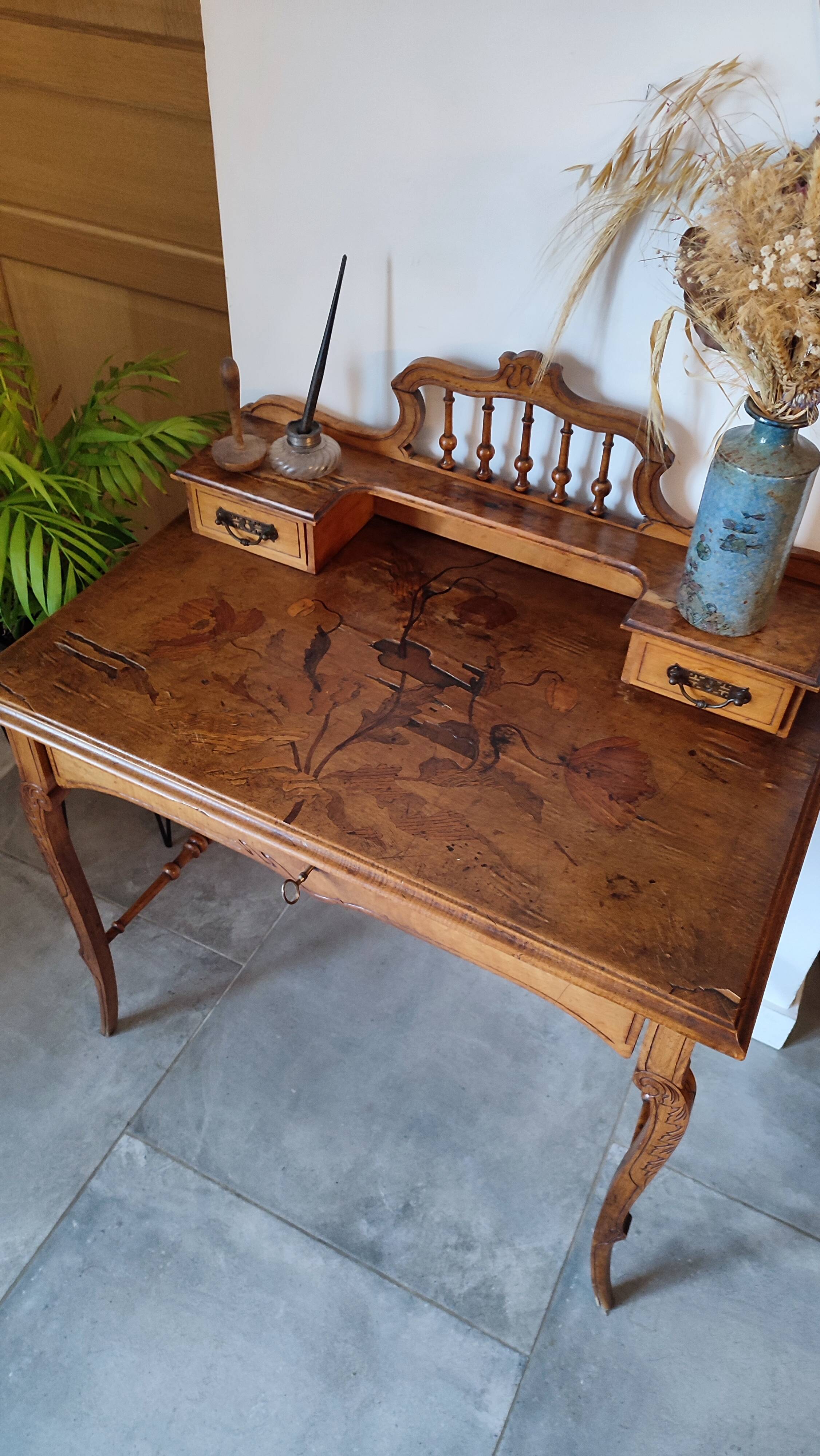 Bureau ancien art nouveau XIXe siècle