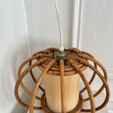 Vintage rattan chandelier 50s