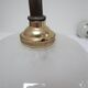 Pair of porcelain sconces brass glass of clchy white art deco