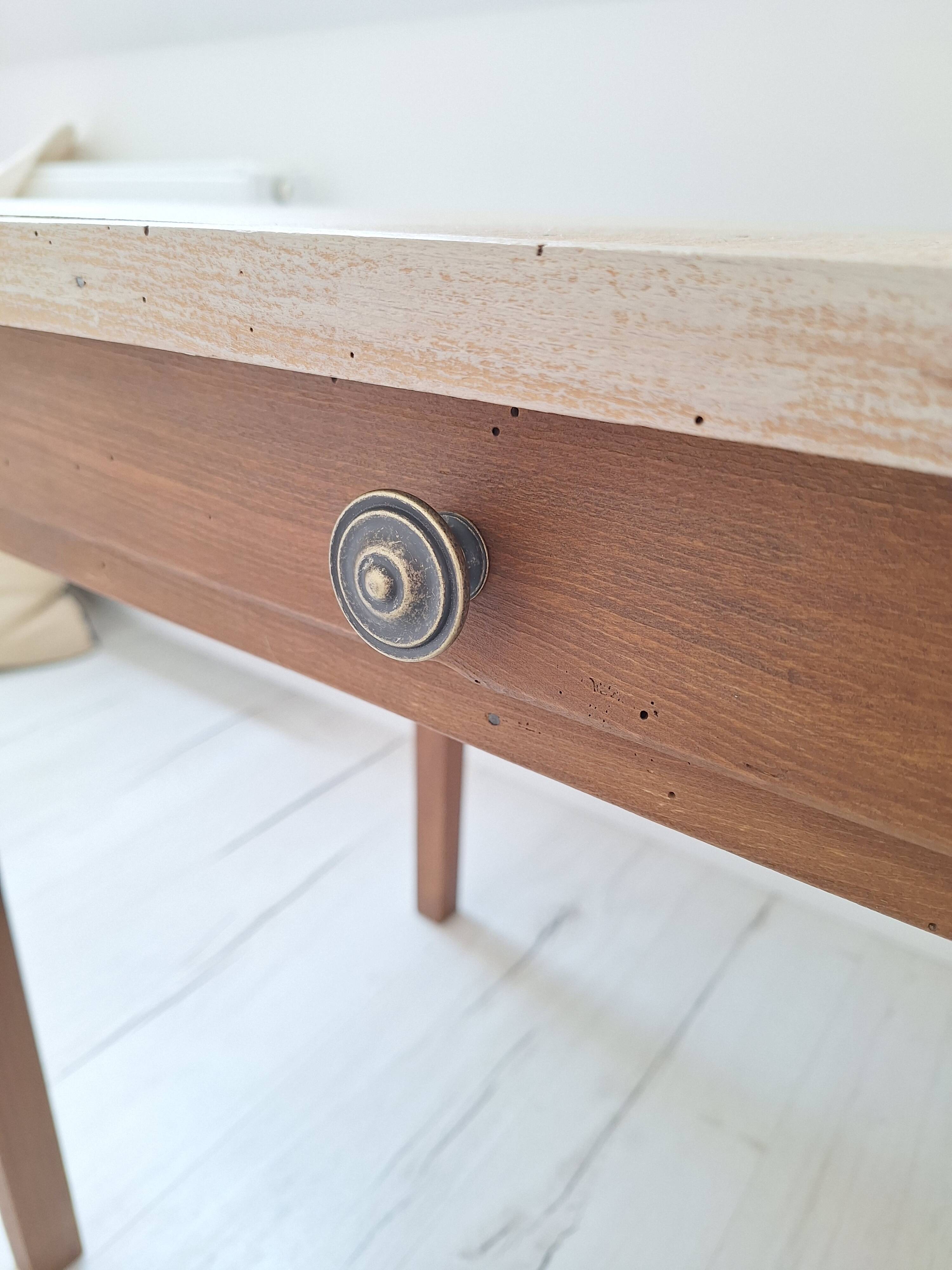 Bureau / Table d'appoint en bois de ferme style campagne