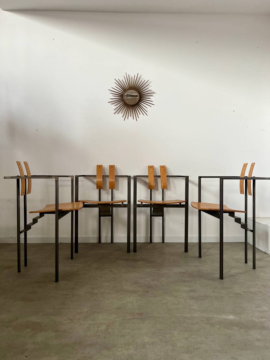 4 old raw design chairs Karl Friedrich Forster model Trix KFF postmodern 70s/80s