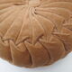 Vintage round cushion in velvet grège / chamois of 36cm in diameter
