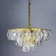 Kinkeldey 3-tier cut crystal chandelier, gilt brass, Germany, 1970s