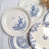 Gien blue dinner plates, St Amand