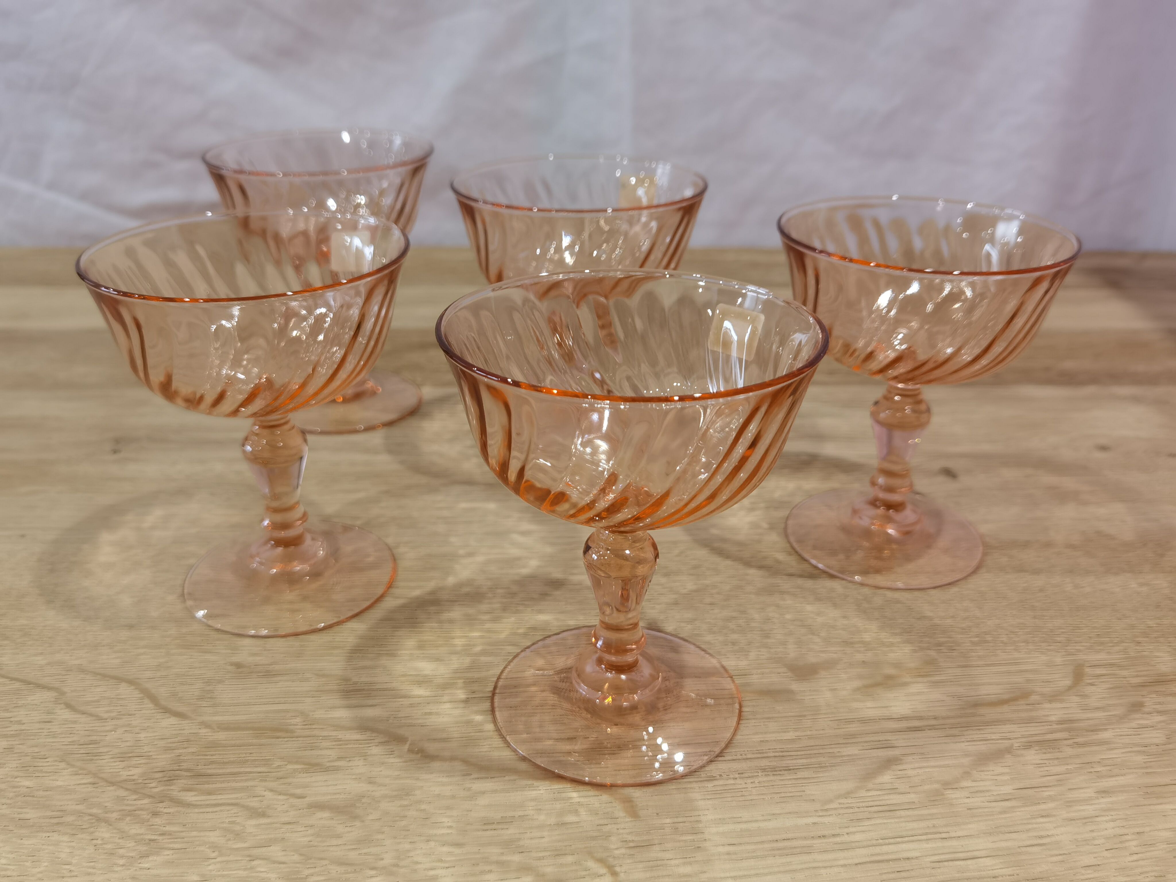 5 coupes à champagne de la marque "luminarc" rosaline