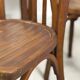 Set of 17 vintage bistro chairs in curved wood — striped seat, be