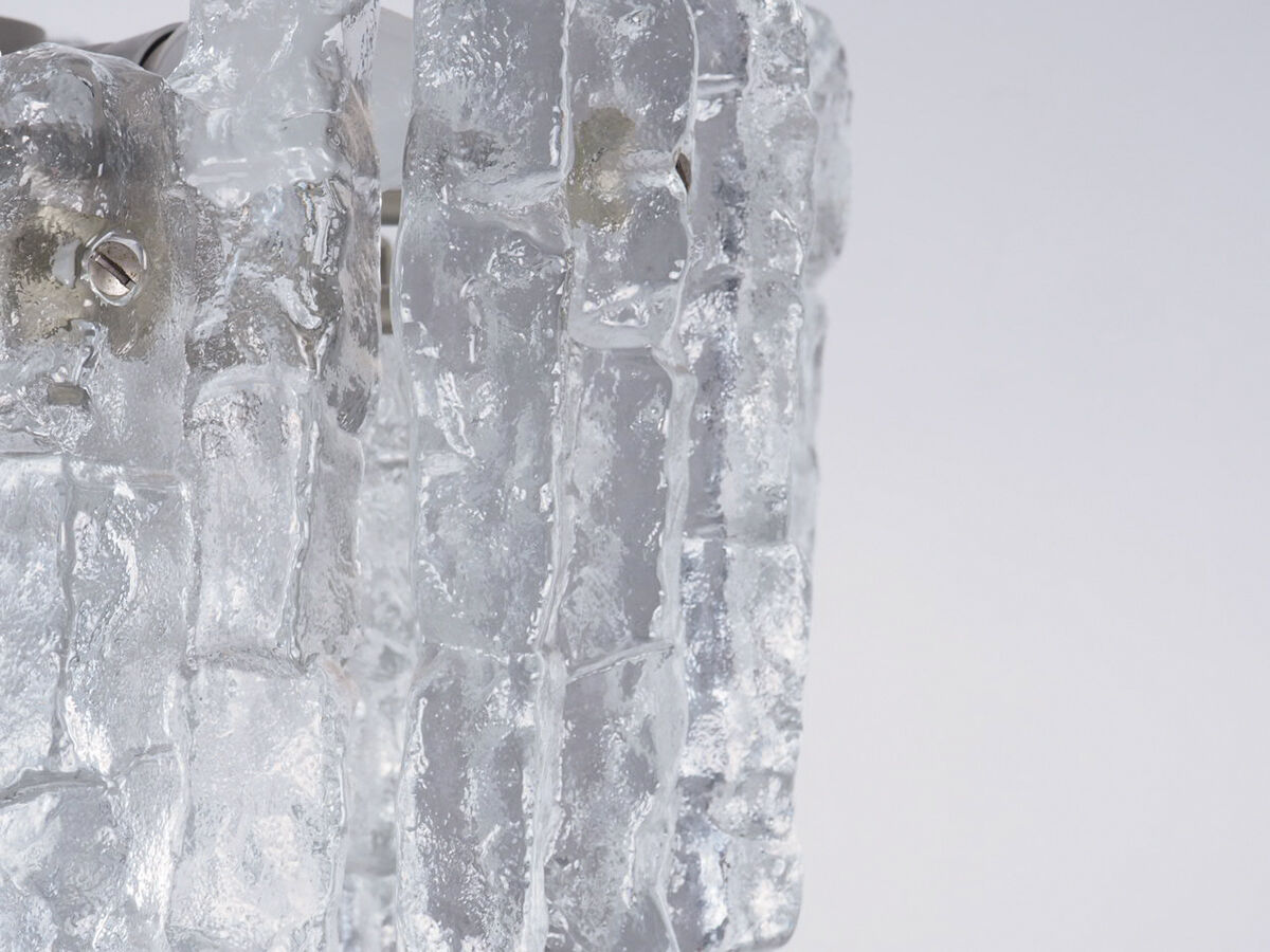 Ice Glass Chandelier by J. T. Kalmar for Kalmar Franken KG, 1960s