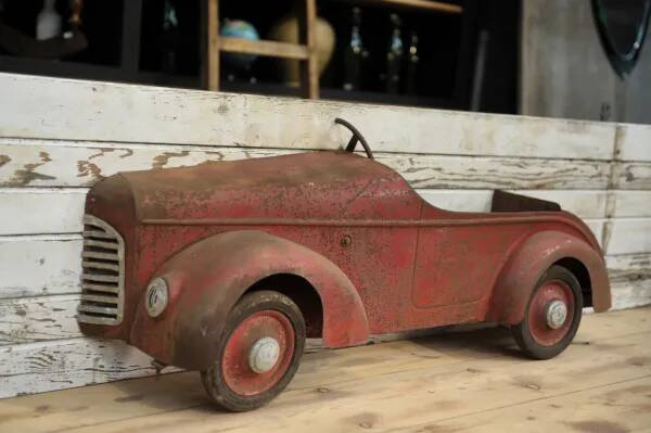 Antique tin toy car from the 1930s