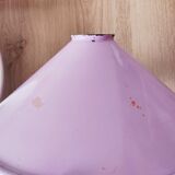 Ensemble de 3 Abat-jours émaillés mauves et système de balancier