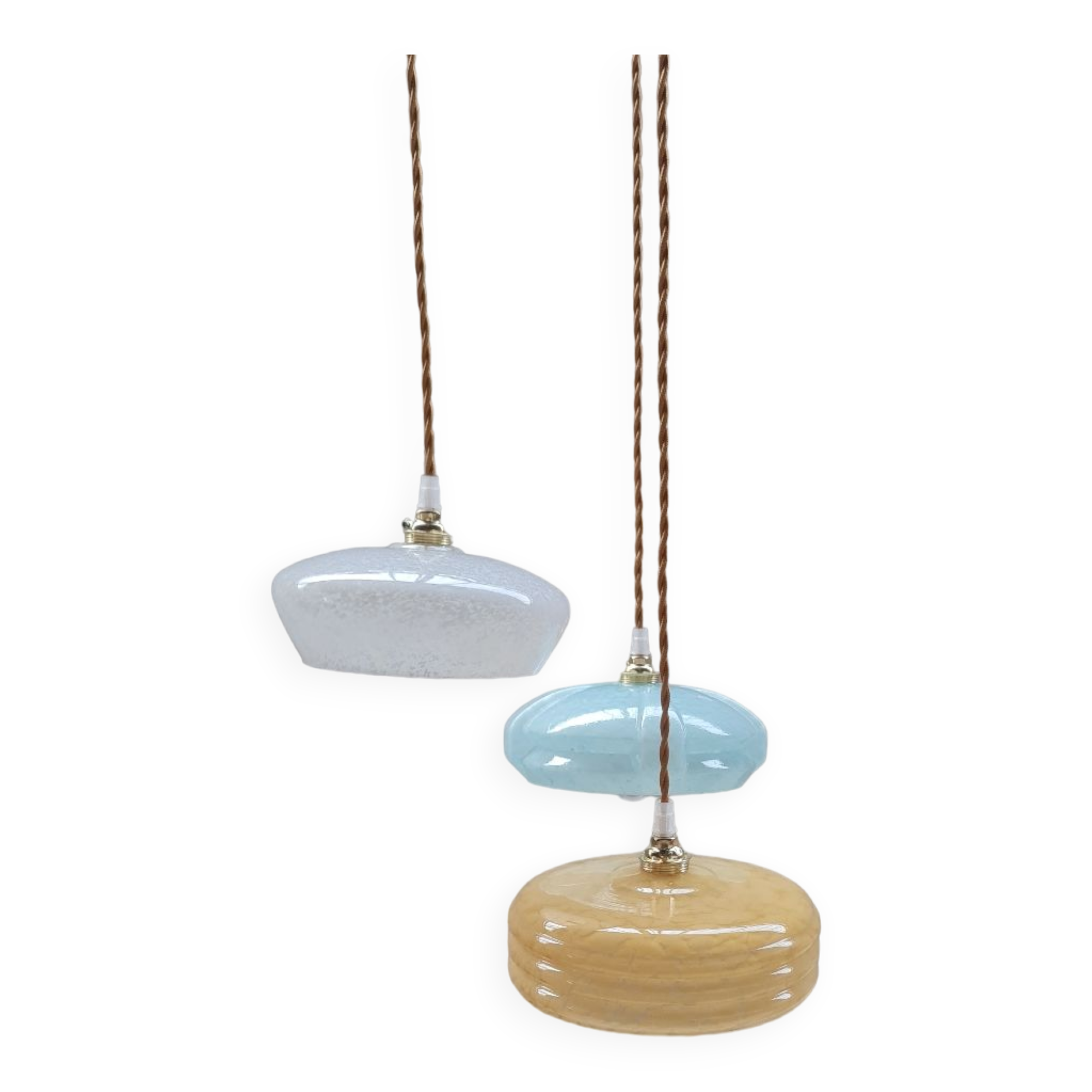 Clichy glass triptych suspension