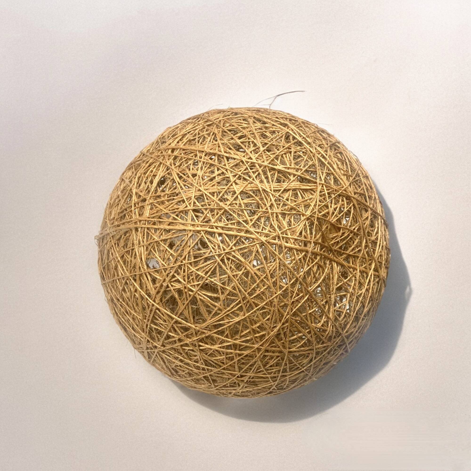 Vintage rope and rattan ball pendant light - 36 cm