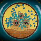 Longwy cloisonné enamel footed bowl – Art Deco floral decoration
