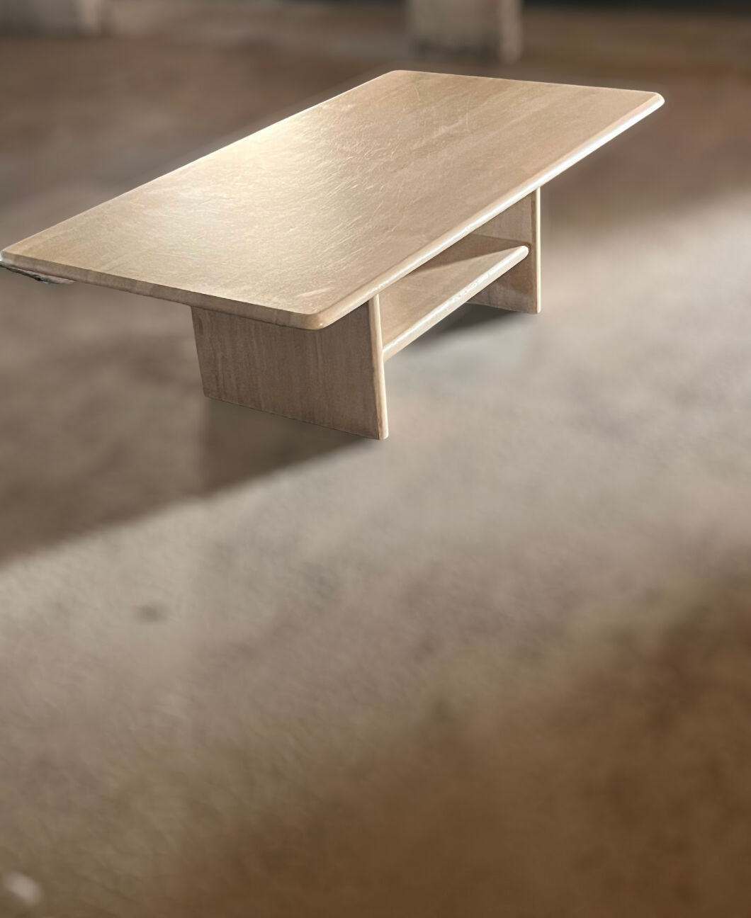 Travertine coffee table