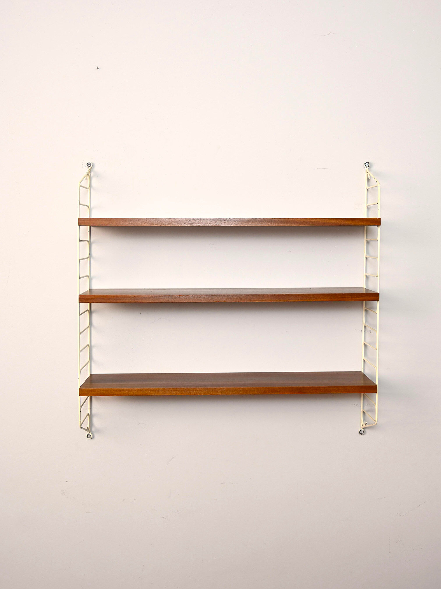 Swedish wood and metal shelving unit